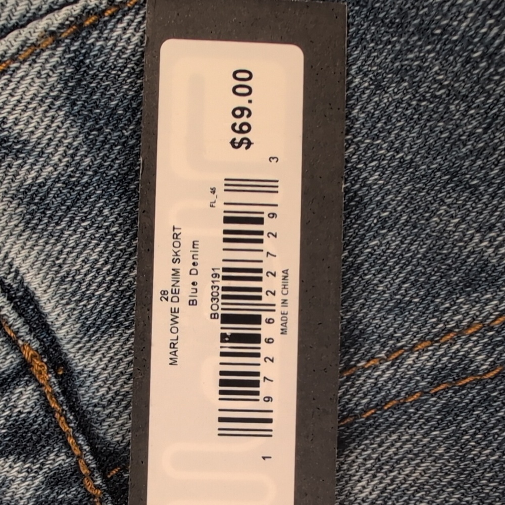 Steve Madden Marlowe Denim Skort Mini Skirt - Picture 4 of 10